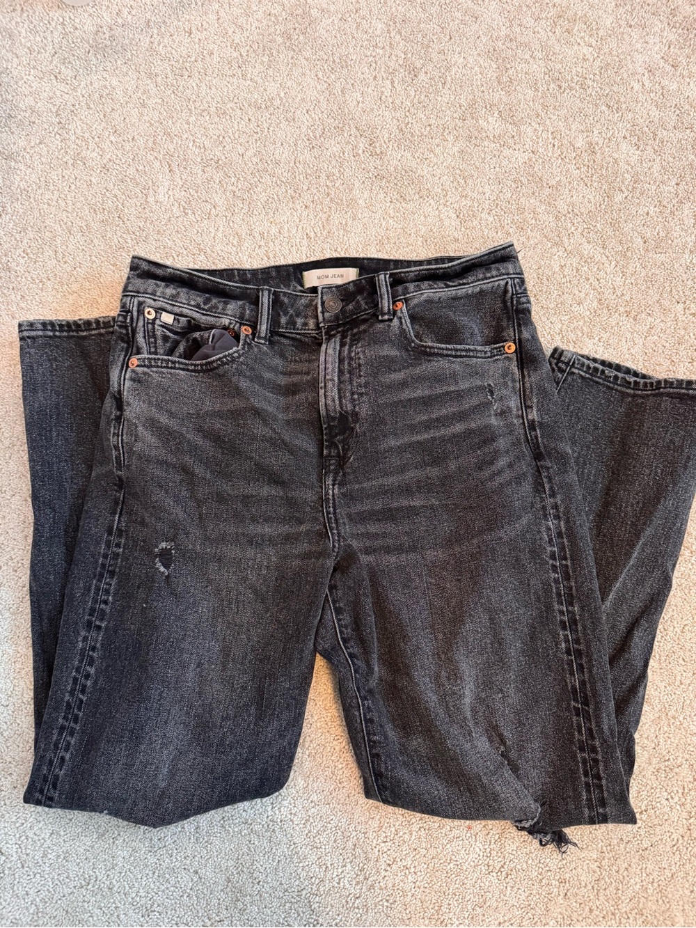 AE77 Destroyed Mom Jeans